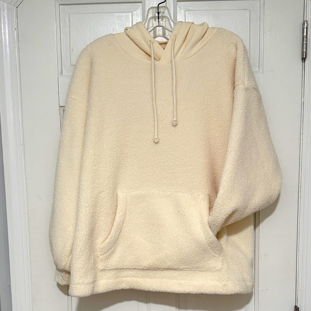 Madewell (Re)Sourced Fleece Bubble Sleeve Hoodie Sz M EUC